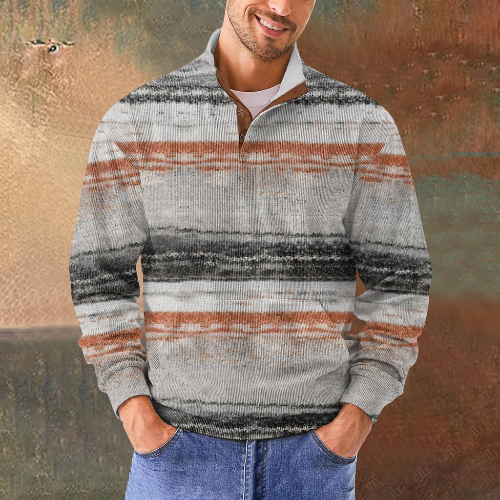 Мужская повседневная толстовка в стиле ретро с градиентным принтом