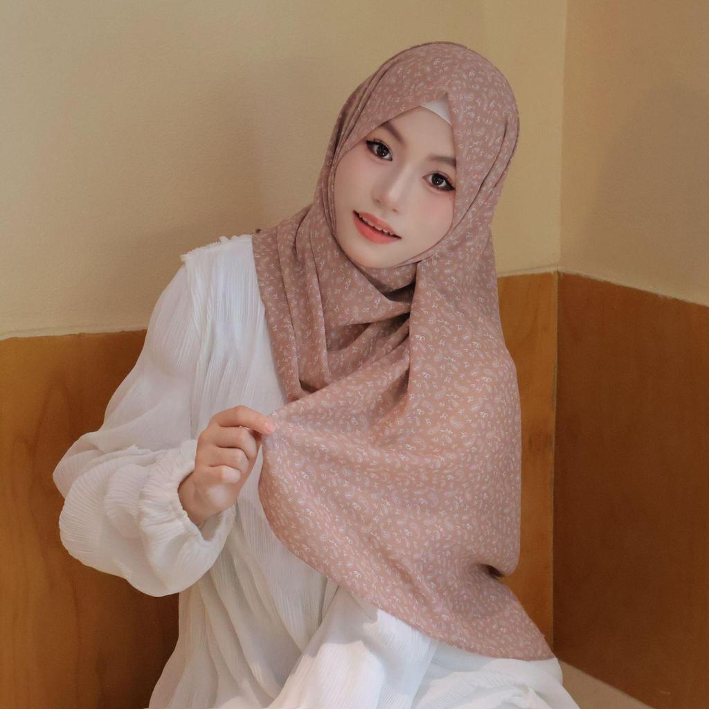 Spring/Summer 2025 Floral Chiffon Scarf Shawl for Sun Protection