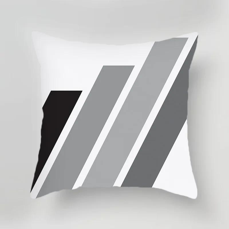 Luxury Home Decoration Cushion Cover Black Gray Dark Black and White Style Pillow Cover Office Sofa Cushion Cover