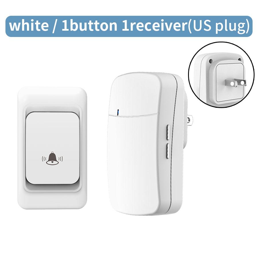 RF 433MHz Wireless Doorbell Waterproof House Chime 100M Remote EU US Plug Home Remote Welcome Door Bell Calls 38 Ringtones