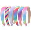 Women Pretty Shiny Colorful Rainbow Striped Headbands Fashion Girls Daily Outdoor Party Headpiece