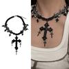 Gothic Crosses Necklace for Women Featuring Dark Aesthetic And Fashionable Accessory With Sturdy Alloy Materials