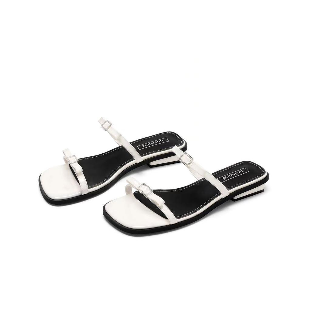 Fashion Internet celebrity ins trendy slippers wear bow women flat bottom word sandals 2025 new summer explosion