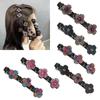 4pcs Sparkling Crystal Stone Braided Hair Clips Women Satin Fabric Hair Clips,Rsvelte Braided Hair Clip with 3 Small Clips, Multi Clip Hair Barrette