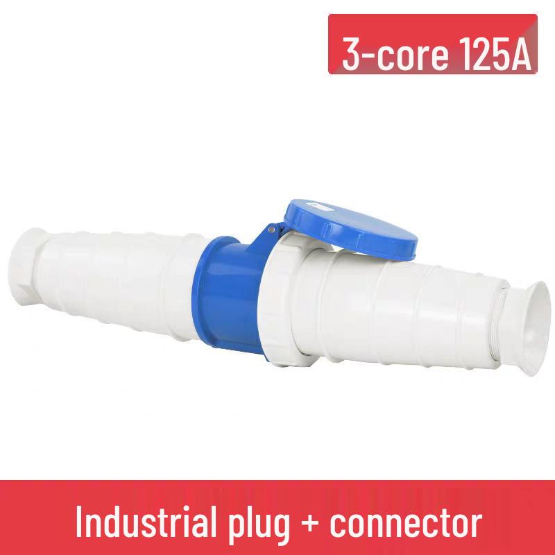 IP67 Waterproof Industrial Connector, 63A/125A, Male-Female, 3-5 Pin, Non-Explosion-Proof Plug Socket