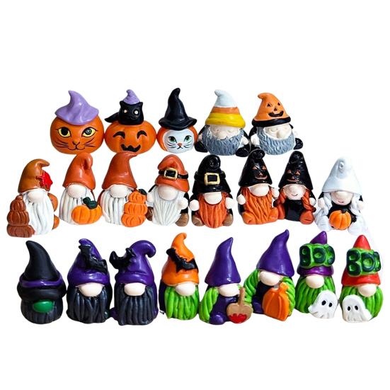 2025 Halloween Advent Calendar for Kids Adults 24 Days Countdown Calendar with Gnome Dolls Collectible Resin Miniature Figures for Holiday Gifts