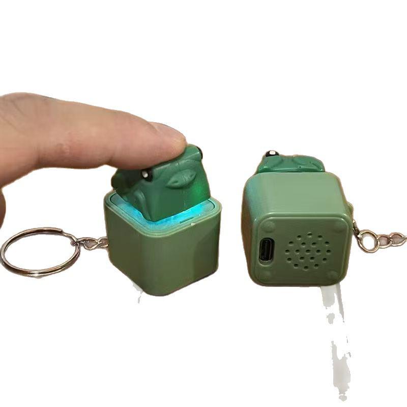 LED Toy Duck Keychain: Voice Button & Light-Up Pendant