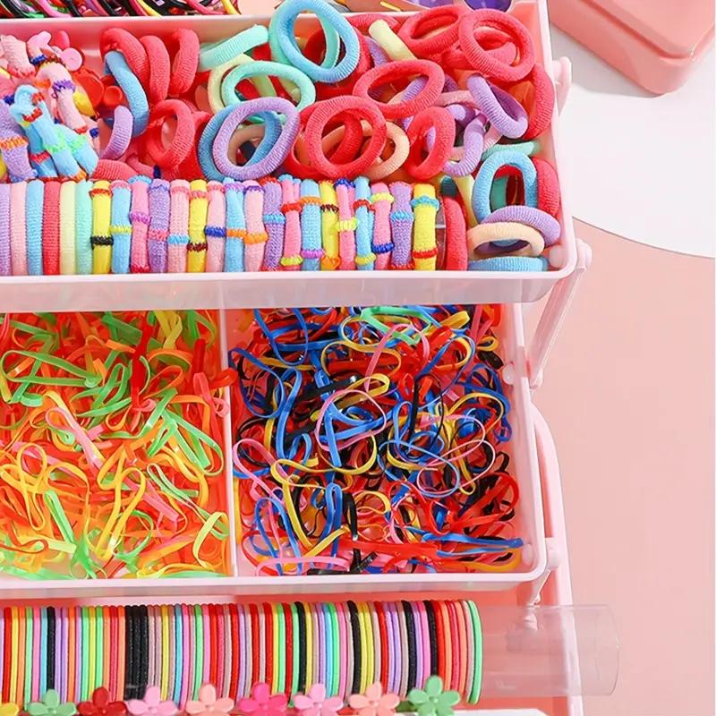 Набор из 1000 симпатичных эластичных резинок для волос и заколок - подходит для весны, лета, осени, зимы, идеальный подарок для женщин (Случайный цвет, без коробки)