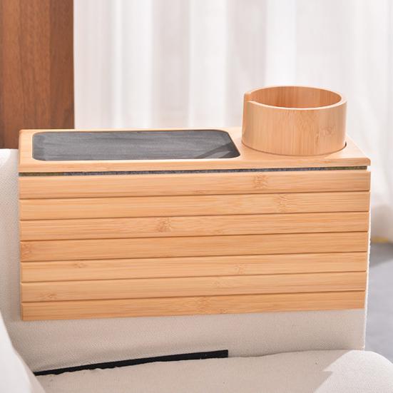 Подставка для подлокотника дивана Yousheng Bamboo с подстаканником, противоскользящий поднос для дивана, складной столик для дивана, телефон, пульт дистанционного управления