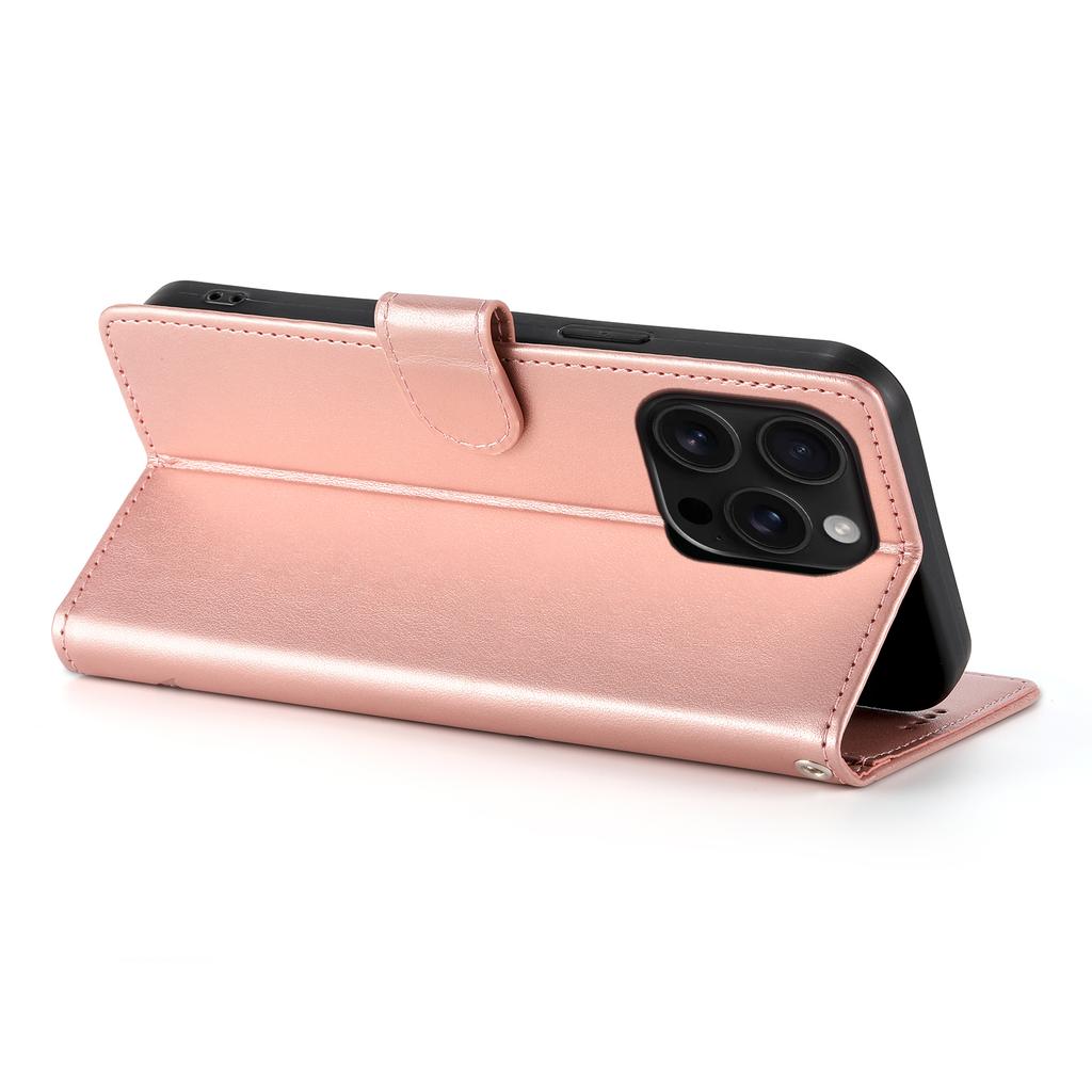 For iPhone 16 Pro Max Wallet Case Butterfly Floral Imprint PU Leather Phone Cover with Wrist Strap