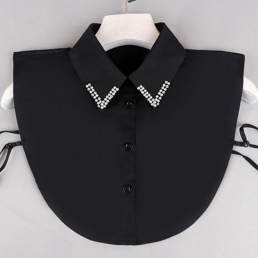 Women Vintage Detachable Solid Shirt False Collar Clothes Accessories Hollow Lace Fake Collar