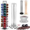Coffee Capsules Holder 40 Capsules Holder 360° Chrome Plating Rotatable Display Capsule Rack Stand Storage Shelves