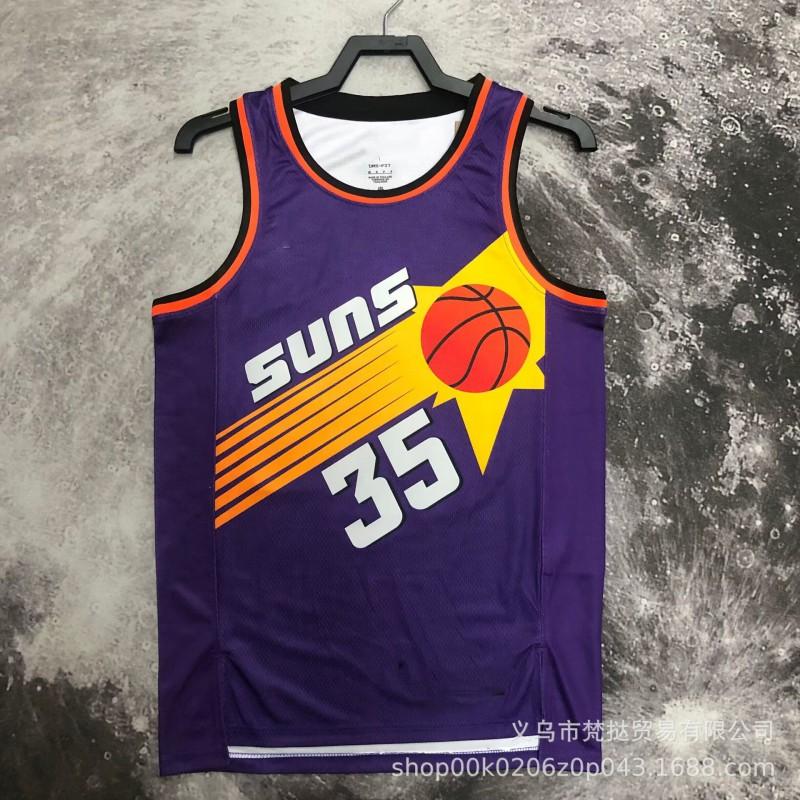Phoenix Suns NBA Basketball Jersey Kevin Durant 35 Embroidered Fan Wear Cotton V-Neck Sleeveless Sportswear Men Women