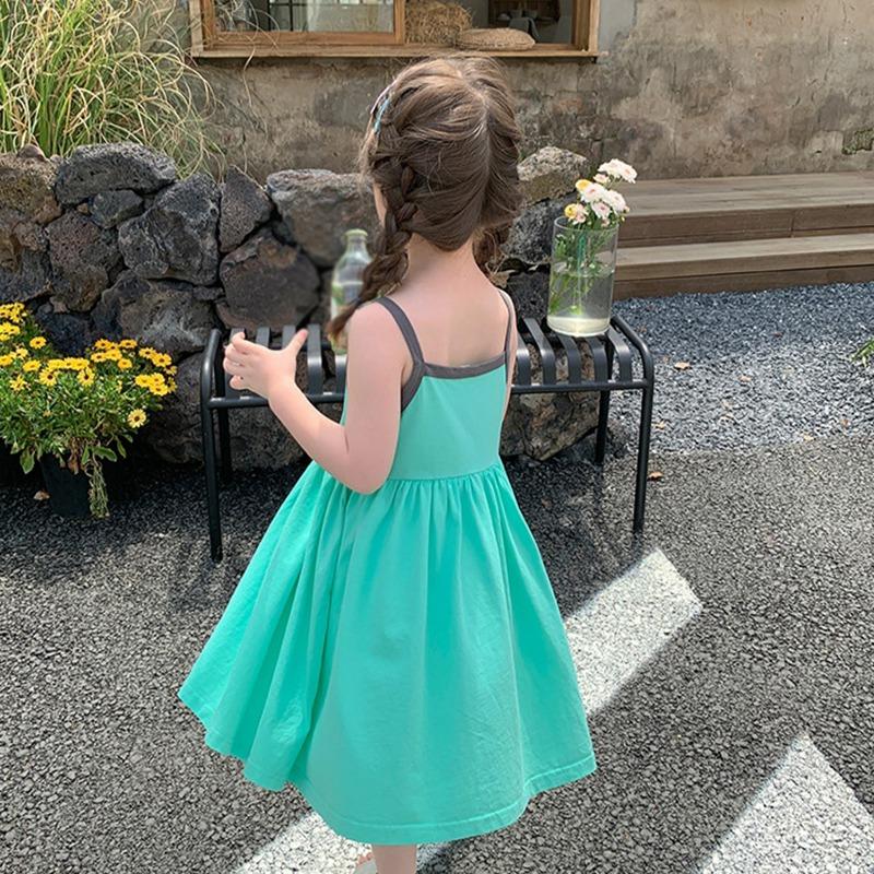 Платье с буквенным принтом для маленьких девочек Пляжные платья Праздничные платья