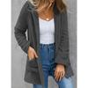 Women's Autumn and Winter Coat Large Size Cardigan Coat Solid Color Fleece Pocket Cardigan Belt Coat for Women