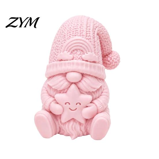 Dwarf Tabletop Statue 3D Printed Sitting Gnome Figurine, Holding Star Knitted Hat Statue, Faceless Decoration for Home Office Desktop Decor