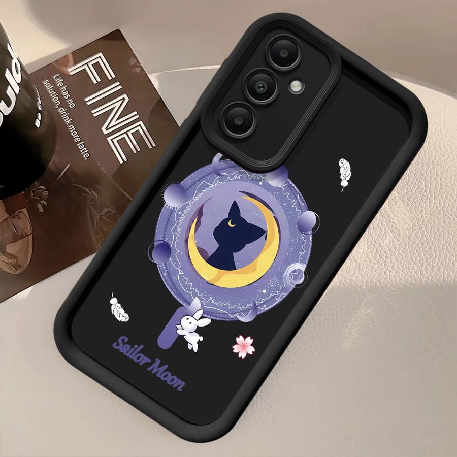 Sailor Moon Cat Manga Phone Case for Samsung Galaxy A54 A53 A06 A25 A35 A73 A72 A71 A55 A15 A52 A51 Soft Shell