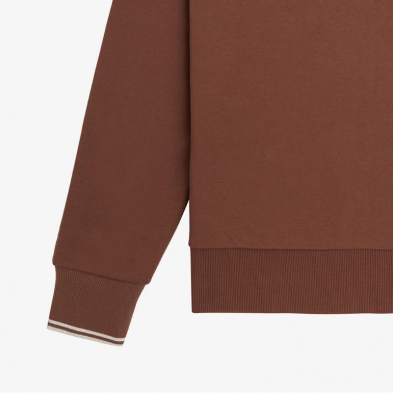 Fred Perry [базовый] Толстовка с застежкой-молнией на половину длины, цвет виски-коричневый Afpm2433574 W52