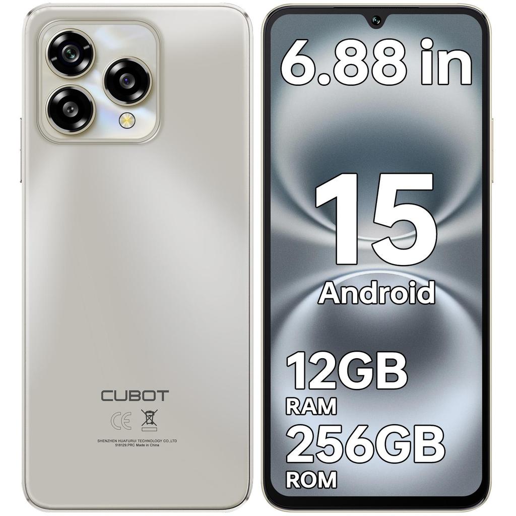 CUBOT A40 Smartphone Android 15, 12GB+256GB/1TB, 6.88" HD+ 120Hz Display, 48MP Camera, 5100mAh, 4G Dual SIM/Face ID/OTG/NFC/GPS/Dual Speakers
