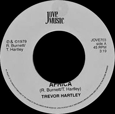 7-дюймовая пластинка TREVOR HARTLEY - Africa JOVE703 Jove Music 2008 Великобритания Регги, Ска и Даб Б/У