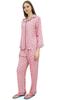 Women's Pajama Suit Set 2 Pcs Printed Long Pink Nightwear Full Sleeve