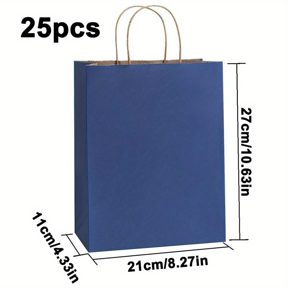 25pcs Gift Bags Paper Bags Treat Bags with Handles Bulk Paper Shopping Bags Kraft Bags Party Favor Bags Retail Merchandise Bags Sacks