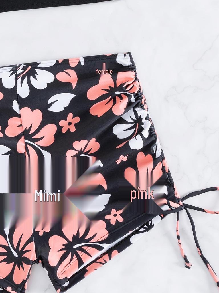 2024 European-American Print Tankini Bikini with Shorts