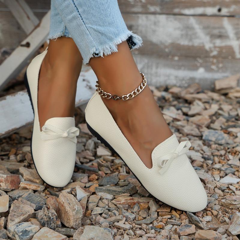 Модные женские туфли-лоферы на плоской подошве с бантом, повседневные удобные туфли для ходьбы 2024 года, осенние новые брендовые модные платья для бега, женские туфли