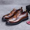 Fashion Handmade Leather Shoes Men Summer New Brogue Carved Business Dress Shoe Mens Black Casual Increase British Lace-Up Oxfrods