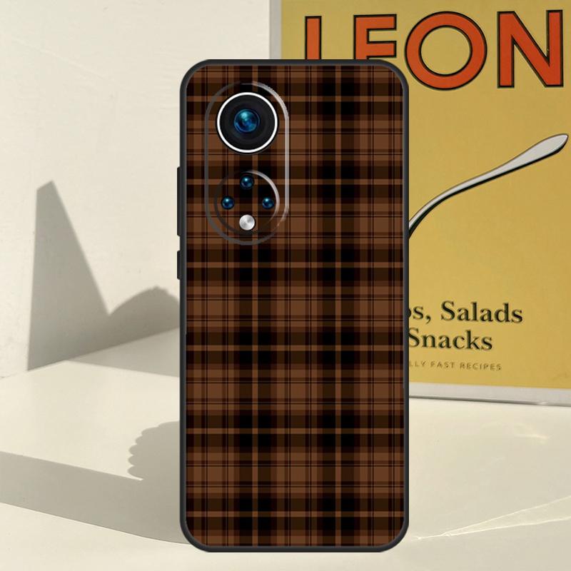 Коричневый Клетчатый Чехол Для Honor Magic 7 5 6 Lite 200 Pro Honor 50 70 90 Lite X9b X9a X8b X8a X8 X9 X9c Обложка