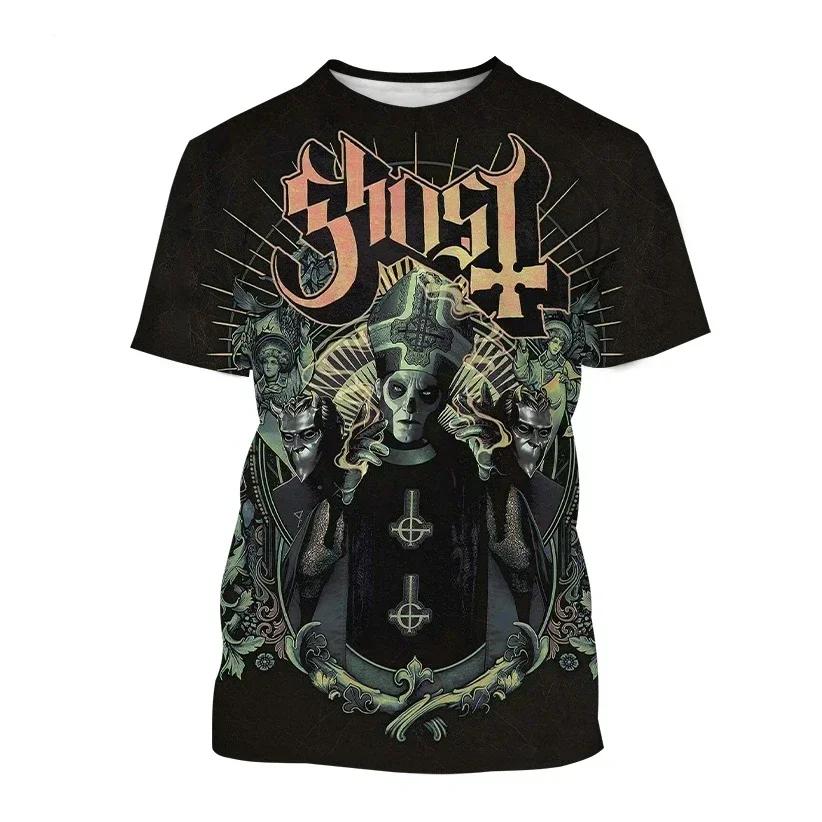 Горячая Распродажа Футболка с принтом Ghost Band 3D, индивидуальная, для мужчин, женщин, детей, повседневная, модная, хип-хоп, рок, крутая, с коротким рукавом, футболка 100-6XL