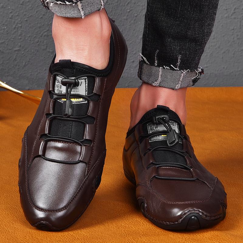Мужская кожаная повседневная обувь Обувь для вождения