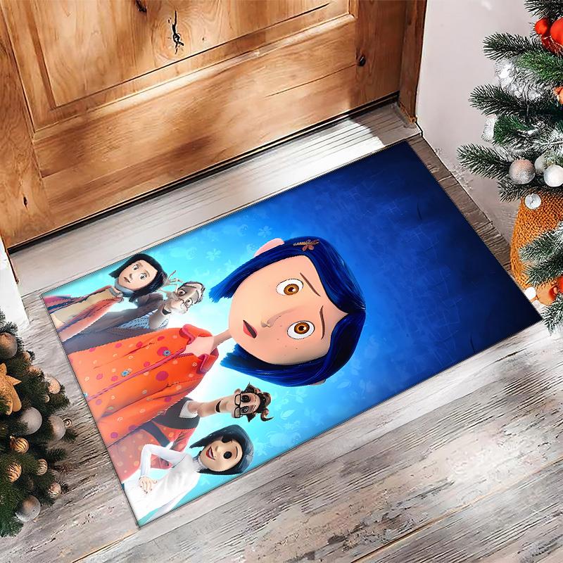 Coraline Printed Crystal Velvet Area Rug, Soft Anti-Slip Water Absorbent Floor Mat for Living Room Bedroom