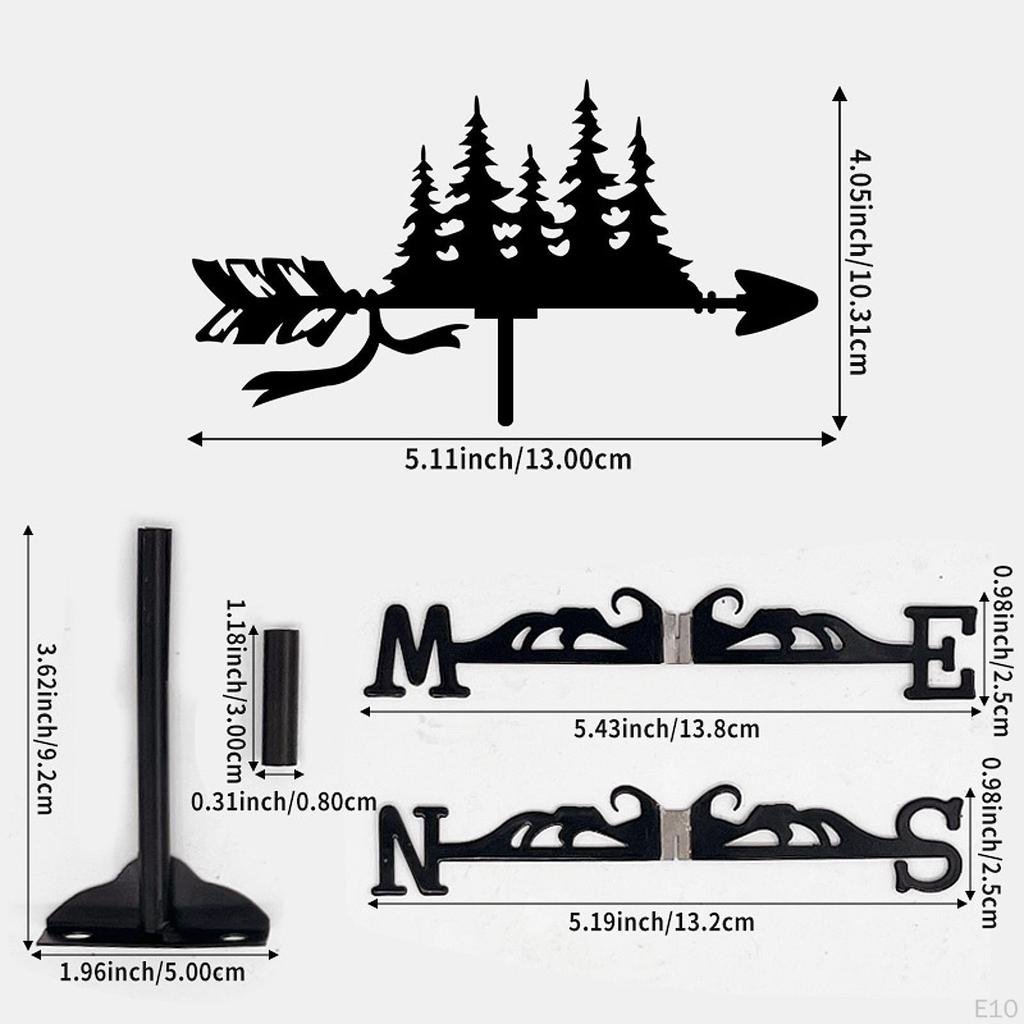 Miniature Weather Vane for Tabletop Use, Garden Decor Item, Iron Wind Direction Tool Outdoors