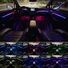 6 в 1 светодиодная RGB-полоса для салона автомобиля, приборной панели, двери, атмосферные лампы, звуковое приложение, активный комплект освещения для ног под землей