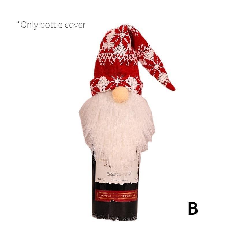 Рождественские украшения Безликий Санта вязаный шерстяной чехол для бутылки вина Веселый рождественский декоративный чехол для бутылки для дома С Новым годом