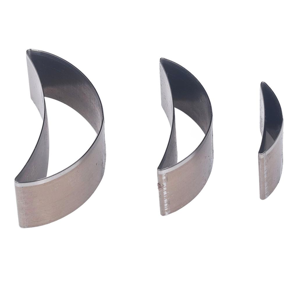 Набор из 3 штук вырубных штампов из легированной стали в форме полумесяца, полые пробойники для ткани, глины, кожи