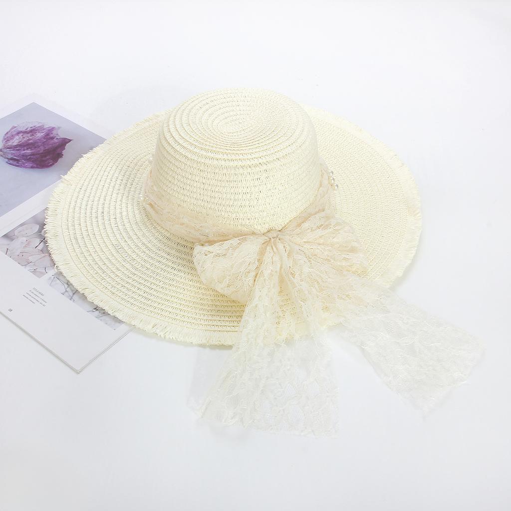 Seaside Resort Straw Hat Women's Big Brim Sun Protection Hat Foldable Bow Beach Hat UV Protection Hat Versatile Versatile