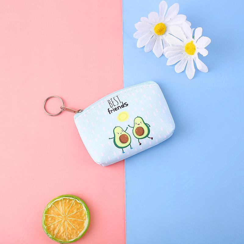 "Creative Cartoon Avocado Coin Purse - Cute Kids' Mini Key Bag Pendant Wallet"