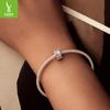 S925 Sterling Silver Bright Fireworks Silicone Buckle Positioning Buckle Diy Jewelry Bracelet Accessories Beads Cross-Border