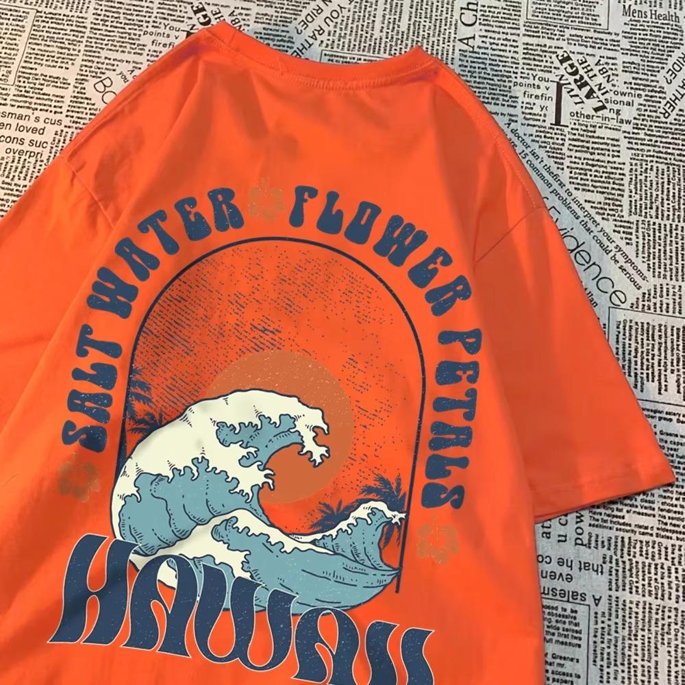 Красивые узоры с лепестками соленой воды Футболки Мужская повседневная одежда Удобные летние топы Винтажная свободная футболка