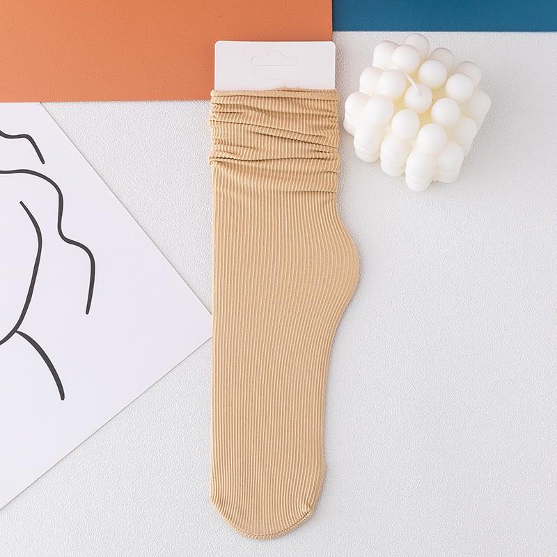 Женские тонкие носки в японском стиле с бархатным ворсом, весна-лето — модные однотонные, закручивающиеся носки средней длины для льда