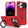 Чехол-подставка для iPhone 15 14 Pro Max Plus Сдвижная крышка камеры с невидимой подставкой Военная защита от падений Прочный магнитный чехол