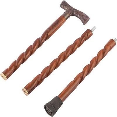 Трость из коричневого дерева с золотой отделкой и латунной рукояткой в виде льва, трость в винтажном стиле, декоративная