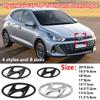 ABS Hyundai Car Logo For Tucson I40 ix25 ix35 Emblem Accent Elantra Santa fe Sonata Front Grille Decoration Sticker Accessories R6