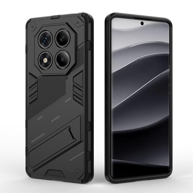 Punk Bracket Phone Case For Xiaomi Redmi Note 14 4G Global Case Shockproof For Redmi Note 14 Pro 4G Funda Back Cover