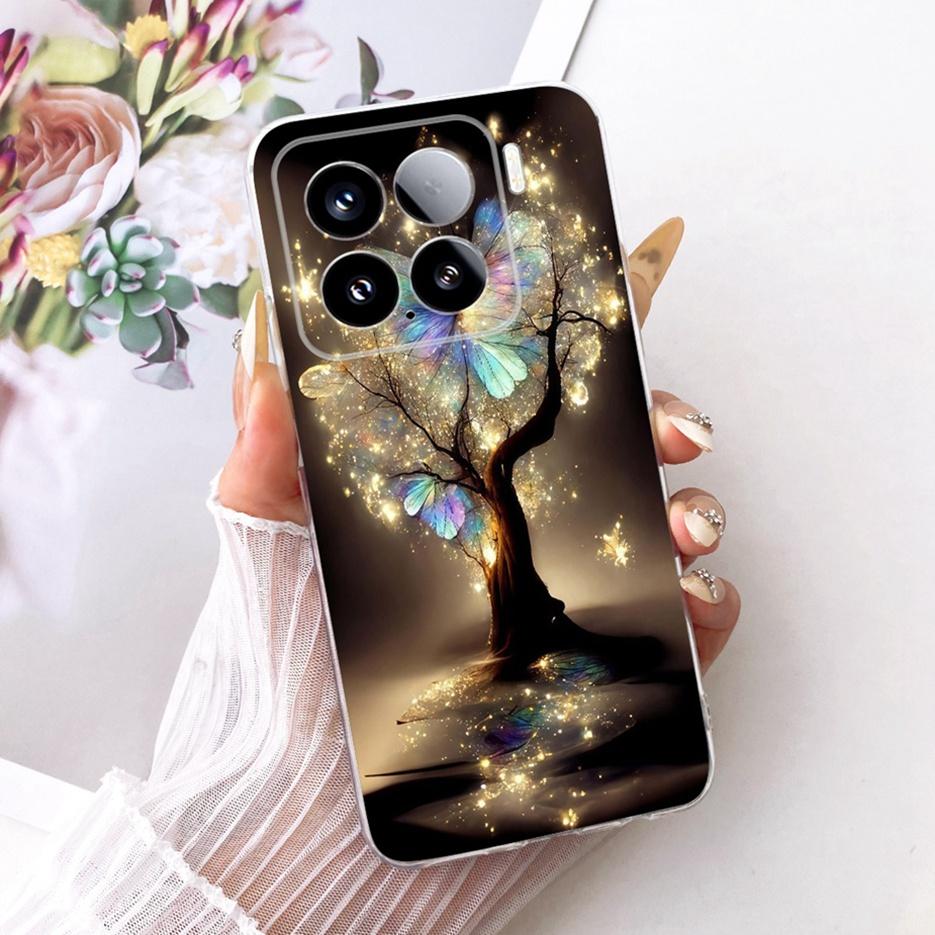 Для Xiaomi Mi 15 Pro 5G Чехол Роскошный Чехол с Рисунком Бабочки Мягкий Силиконовый Чехол для Телефона Для Xiaomi 15 Pro Mi15 Pro 5G Fundas Бампер