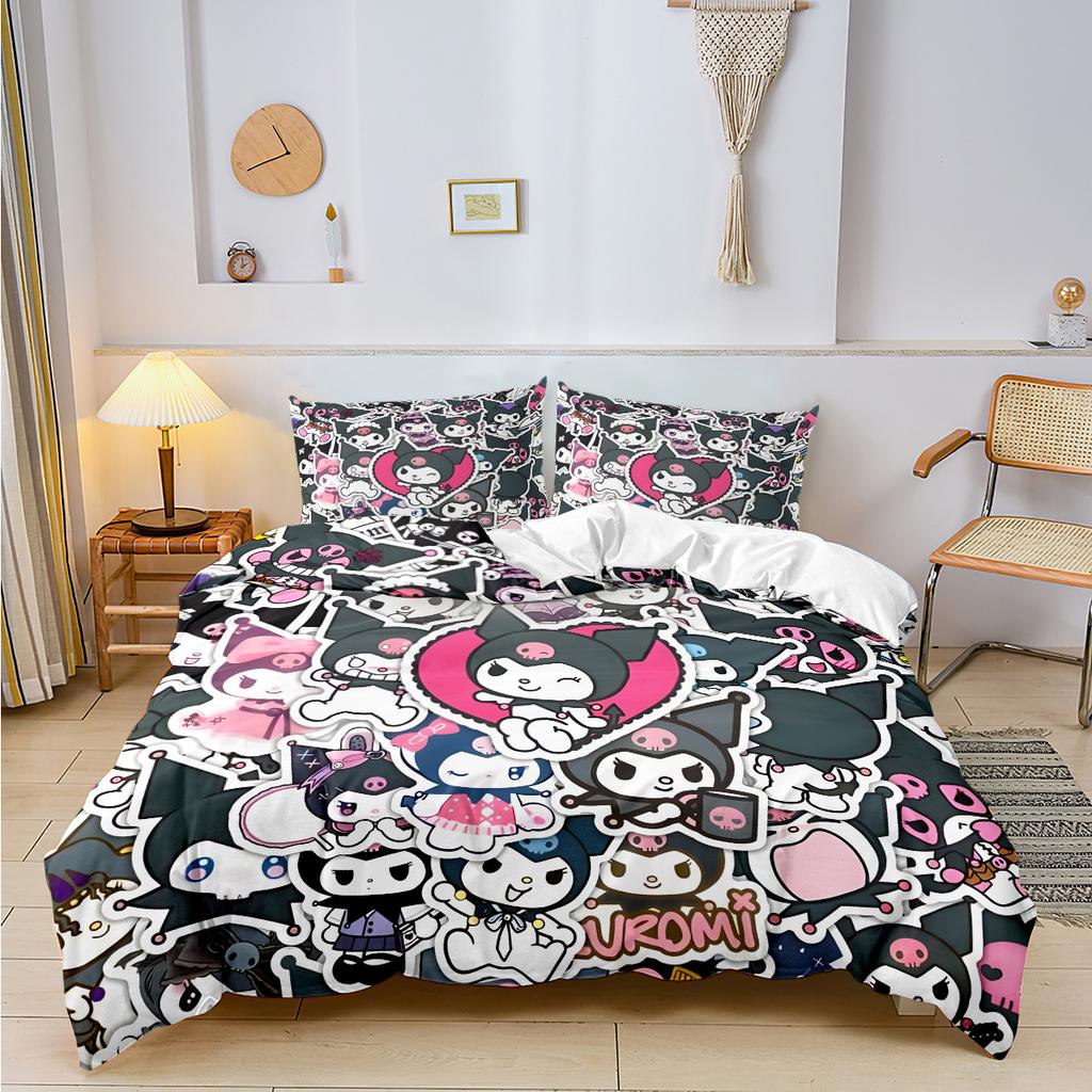 Sanrio Cinnamoroll Kuromi Комплекты постельного белья Мультяжное одеяло Покрывало на кровать Пододеяльник Наволочка Наборы из 2-3 предметов для детей и взрослых