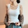 Spring and Summer New Slim-fit All-match Nipple-covering U-neck Women's Knitted Vest