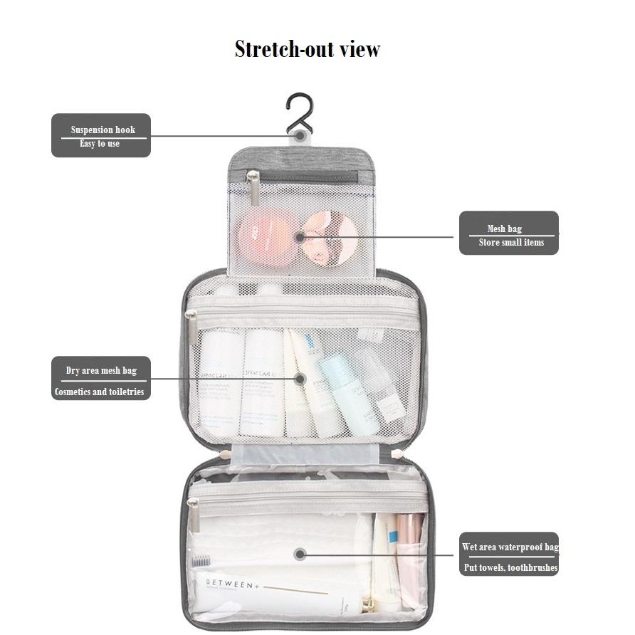 Дорожная портативная женская косметичка, подвесная сухая и влажная разделительная стирка, косметичка, органайзер для туалетных принадлежностей, косметичка для хранения